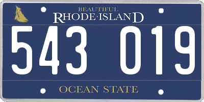 RI license plate 543019