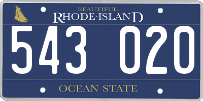 RI license plate 543020