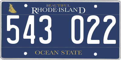 RI license plate 543022