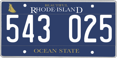 RI license plate 543025
