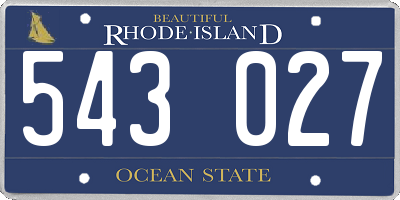RI license plate 543027