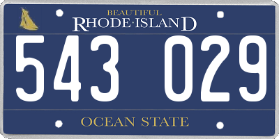 RI license plate 543029