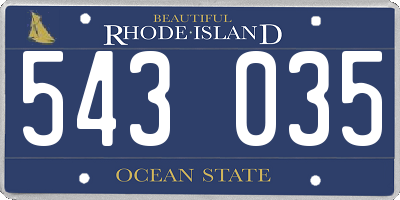 RI license plate 543035