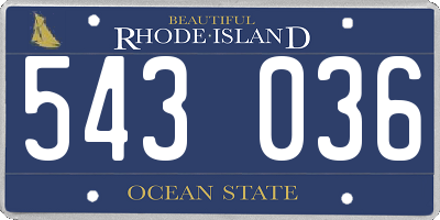 RI license plate 543036