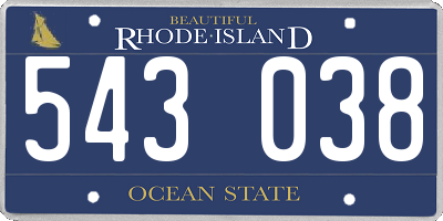 RI license plate 543038