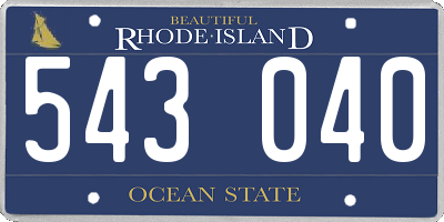 RI license plate 543040