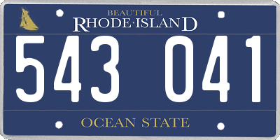 RI license plate 543041