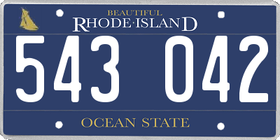 RI license plate 543042