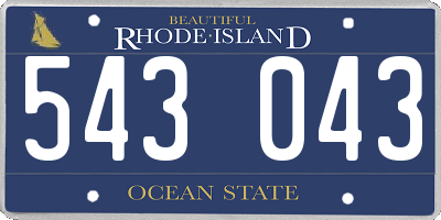 RI license plate 543043