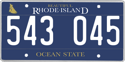 RI license plate 543045