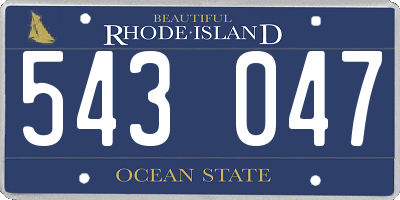 RI license plate 543047
