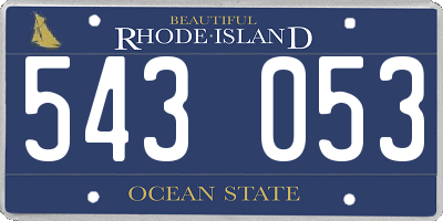 RI license plate 543053