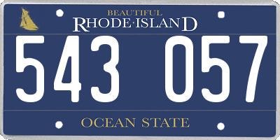 RI license plate 543057