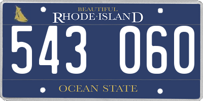 RI license plate 543060