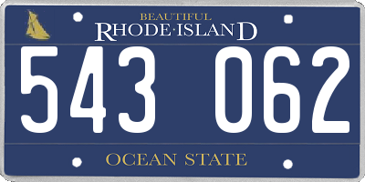 RI license plate 543062