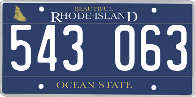 RI license plate 543063
