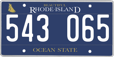 RI license plate 543065