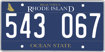 RI license plate 543067