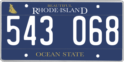 RI license plate 543068