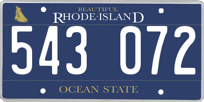 RI license plate 543072