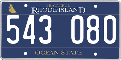RI license plate 543080
