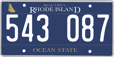 RI license plate 543087