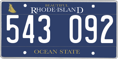 RI license plate 543092