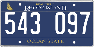 RI license plate 543097