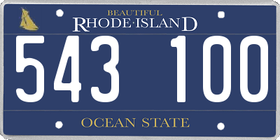 RI license plate 543100