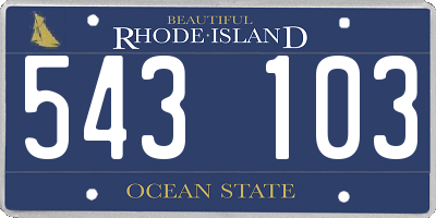 RI license plate 543103
