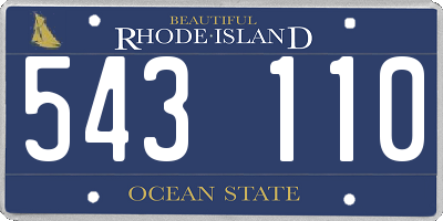 RI license plate 543110