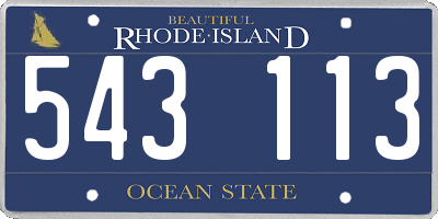 RI license plate 543113