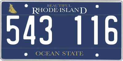 RI license plate 543116