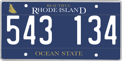 RI license plate 543134