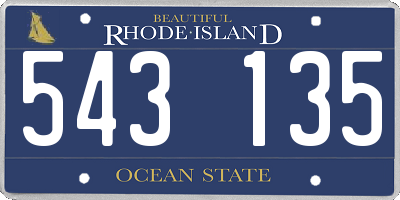 RI license plate 543135