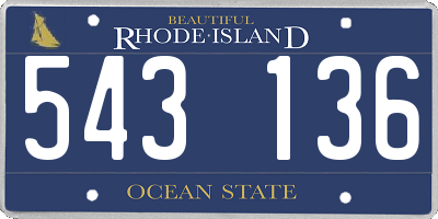 RI license plate 543136