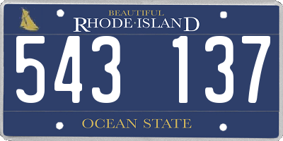 RI license plate 543137