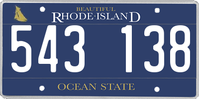 RI license plate 543138