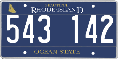 RI license plate 543142