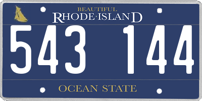 RI license plate 543144