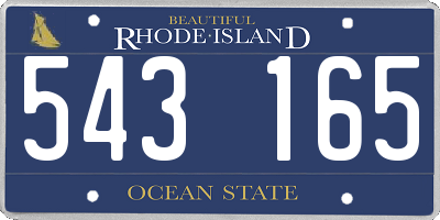 RI license plate 543165