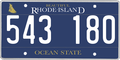 RI license plate 543180
