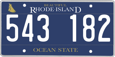 RI license plate 543182