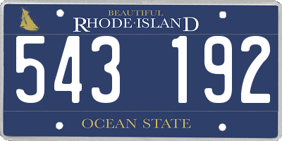 RI license plate 543192