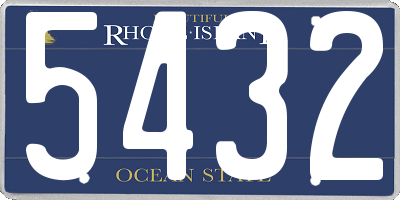 RI license plate 5432