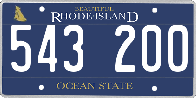 RI license plate 543200