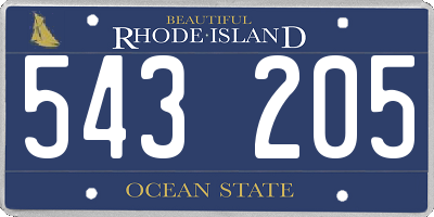 RI license plate 543205