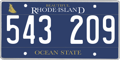 RI license plate 543209