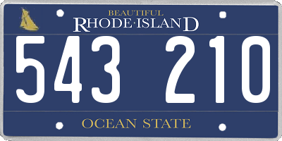 RI license plate 543210