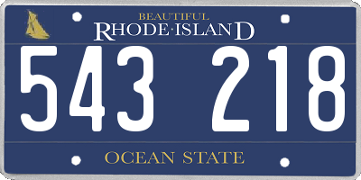 RI license plate 543218